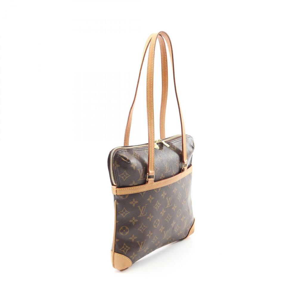 Louis Vuitton Shoulder Monogram Bag Leather Canvas Brown Coussin
